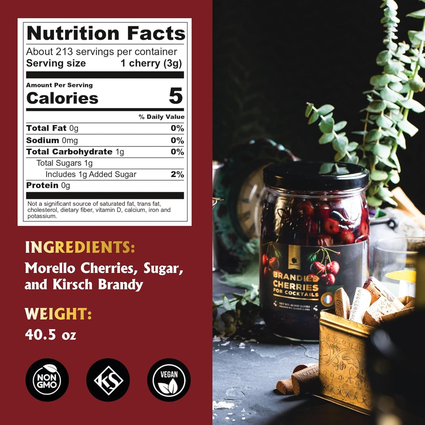 Gourmanity Brandied Cocktail Cherries 40.56oz