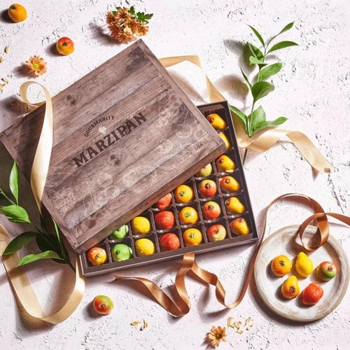 Gourmanity Marzipan Fruit Shaped Candy 42 Pieces - Gourmanity