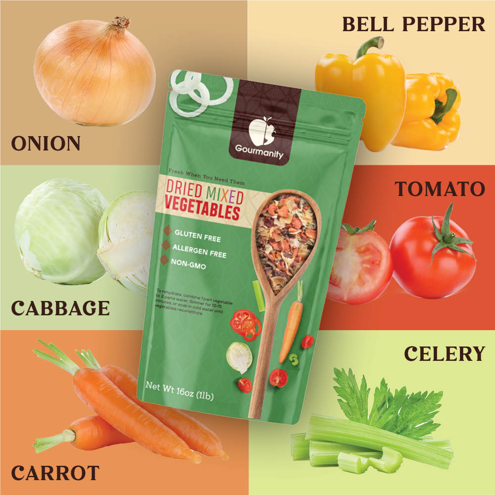 Gourmanity Dehydrated Mixed Vegetables 1lb