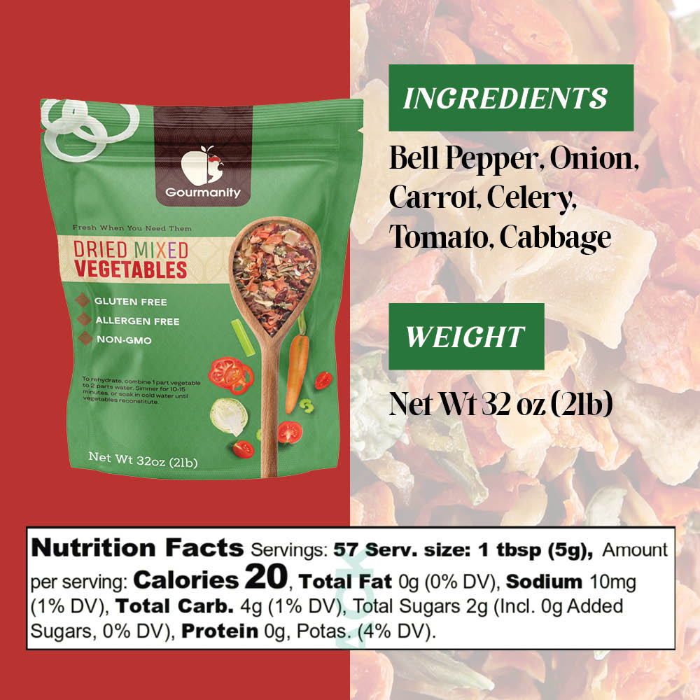 Gourmanity Dehydrated Mixed Vegetables 2lb