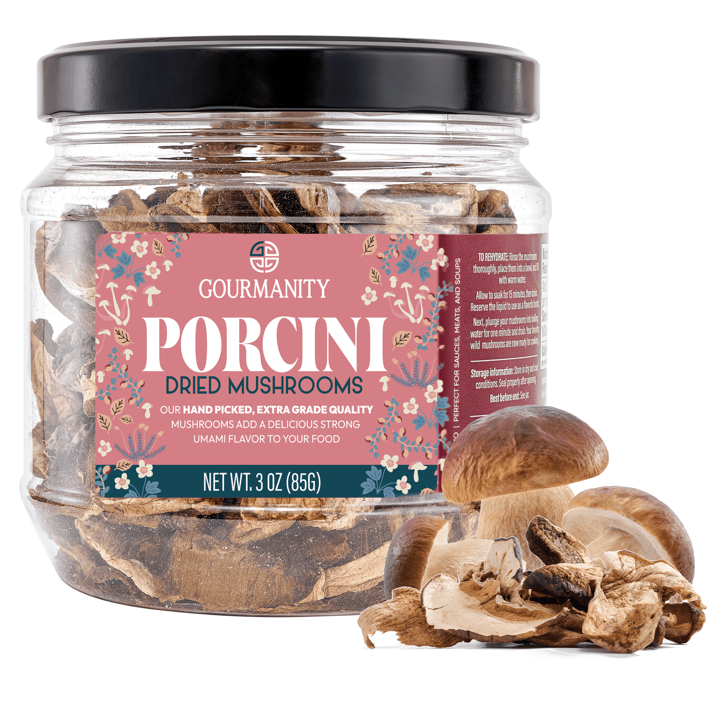 Gourmanity Dried Porcini Mushrooms 3oz