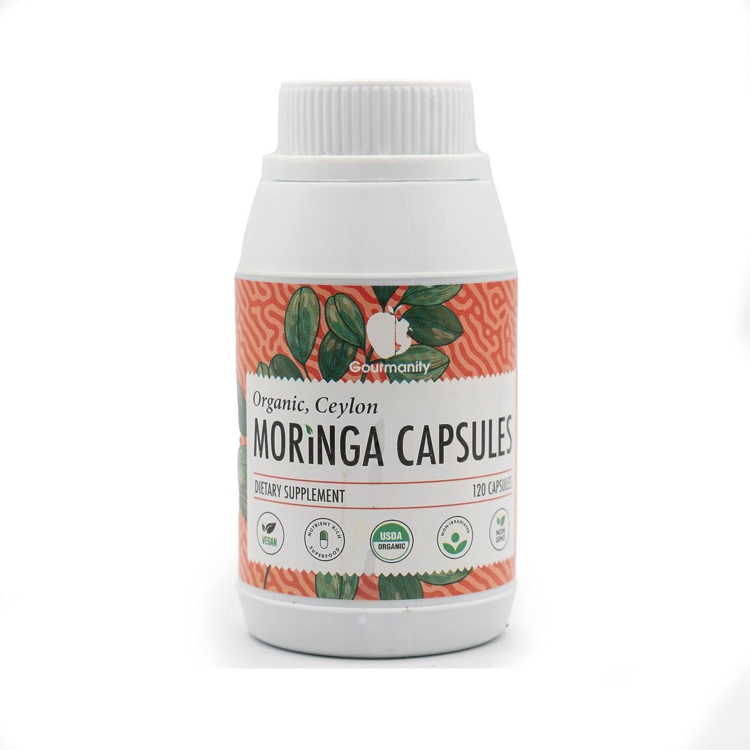 Gourmanity Organic Ceylon Vegan Moringa 120 Capsules - Gourmanity