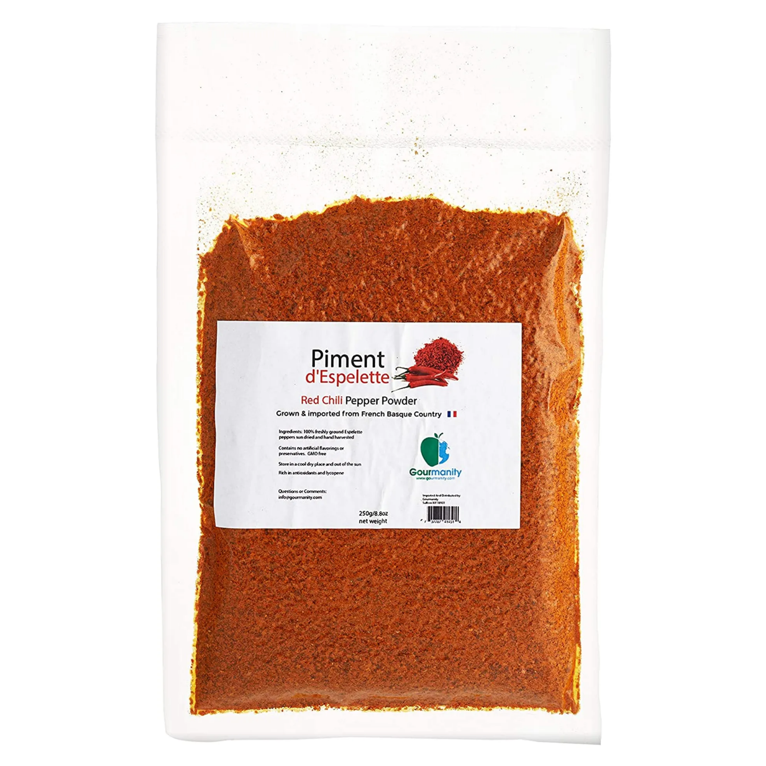 Gourmanity Piment D'Espelette Red Chili Pepper Powder Bag 8.8oz - Gourmanity