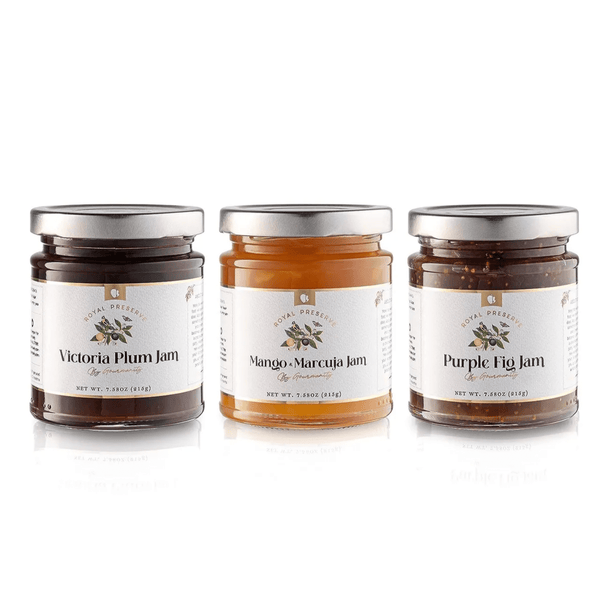 Gourmanity Royal Preserve Jams Gift Box - 3 Flavors - 7.58oz Jars