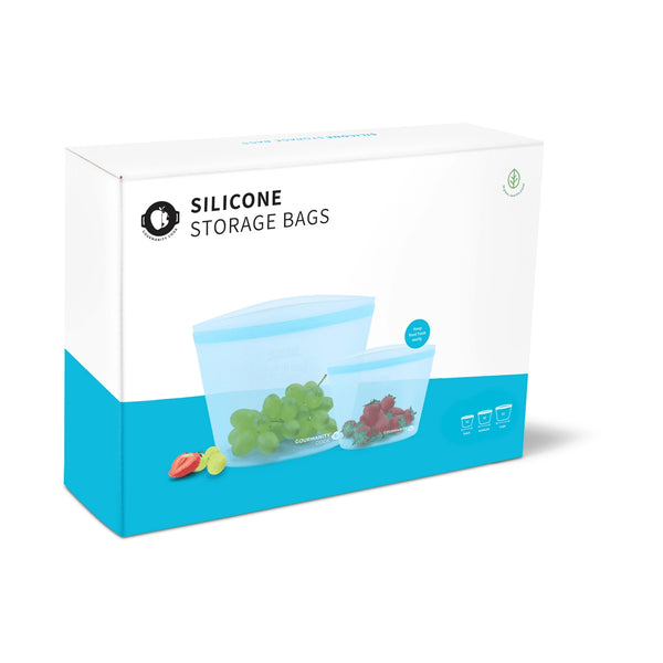 Gourmanity Cook Silicone Storage Bags with Zip Top 6 Bags