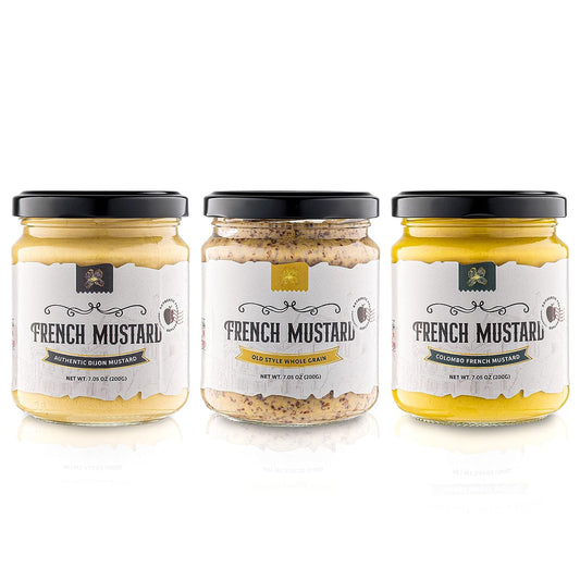 Gourmanity Mustard Gift Set - 3 Flavors - 7oz Jars - Gourmanity
