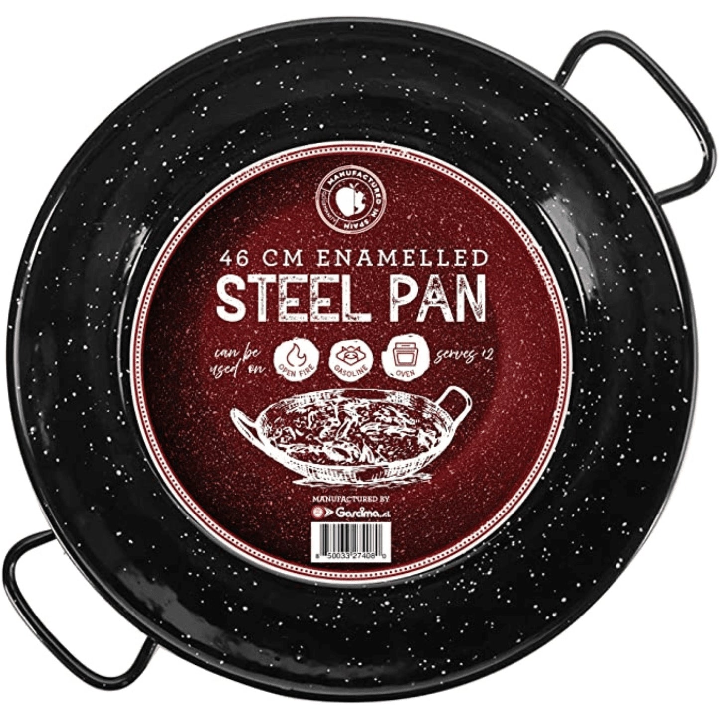 Made By Garcima For Gourmanity Black Enamel Steel Paella Pan - Gourmanity