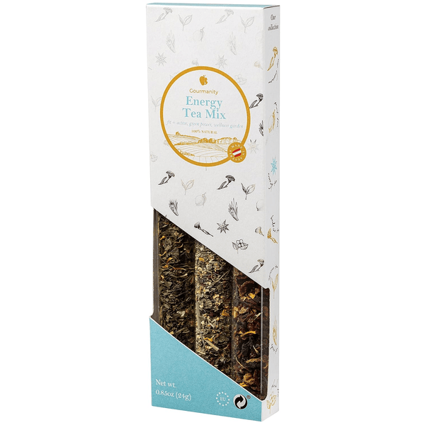 Gourmanity Tea Sampler Gift Set Energy Tea Mix 3 Flavors 0.85oz