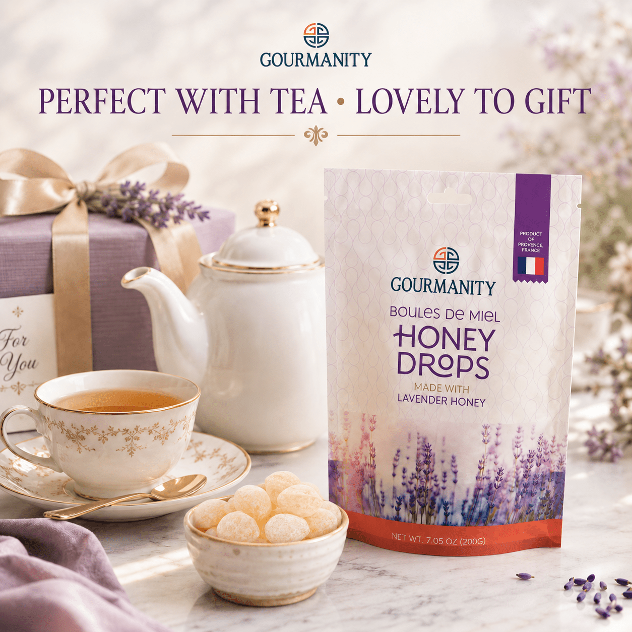 Gourmanity Lavender Honey Drops Refill Pouch 7.05 oz / 200g
