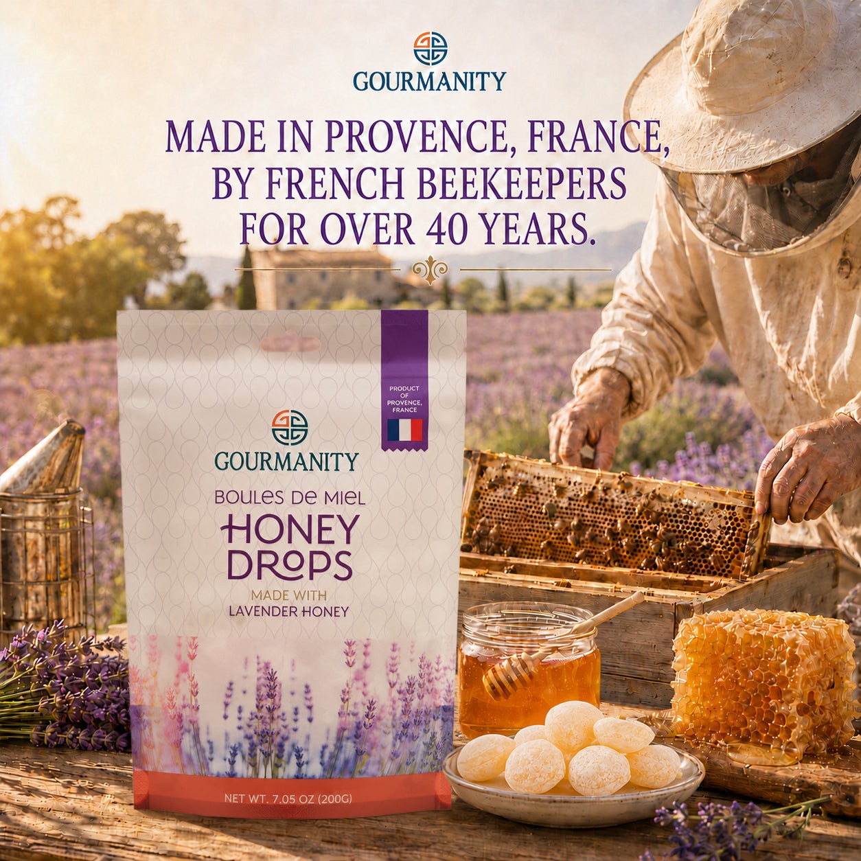 Gourmanity Lavender Honey Drops Refill Pouch 7.05 oz / 200g