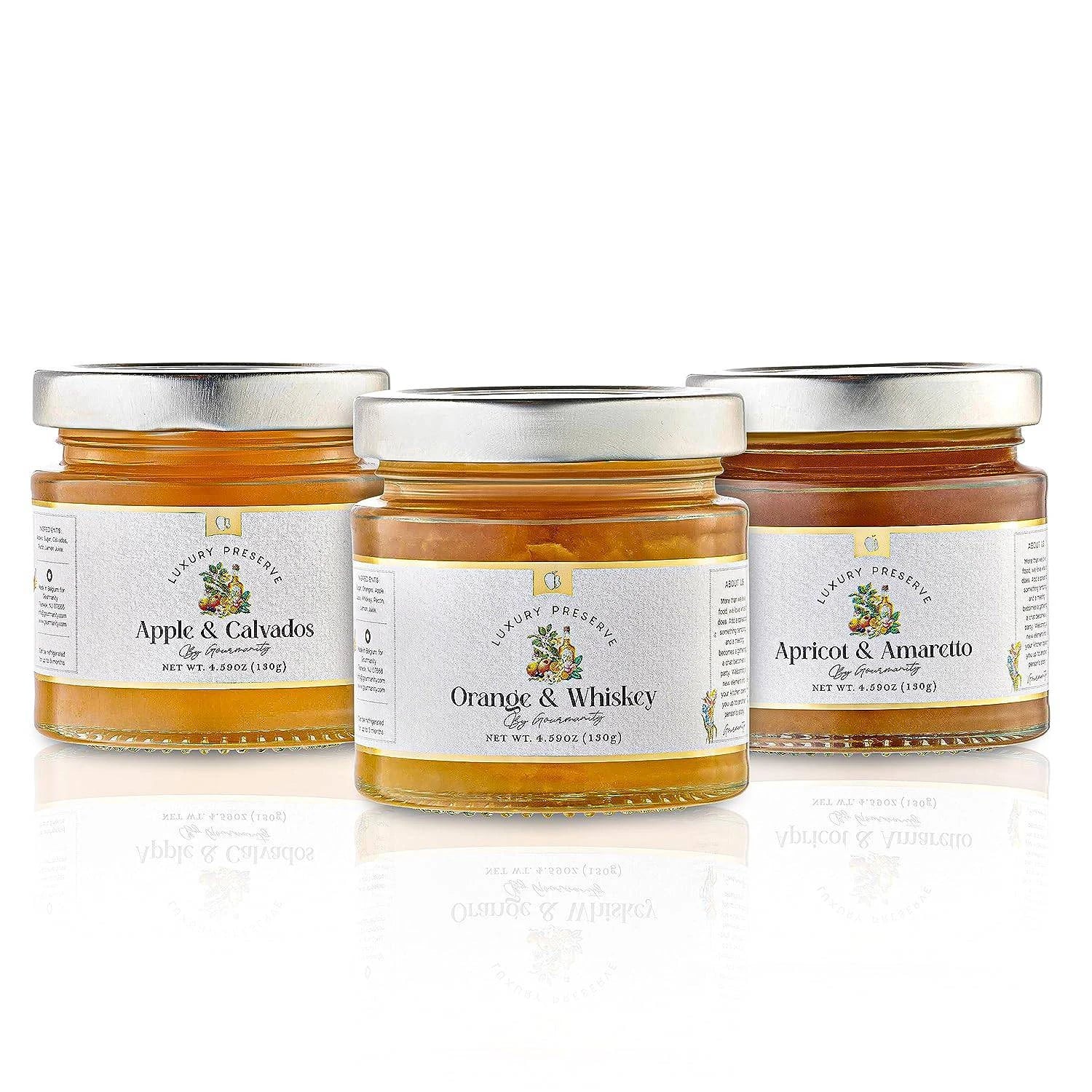 Gourmanity’s jam gift set contains three assorted premium jams.