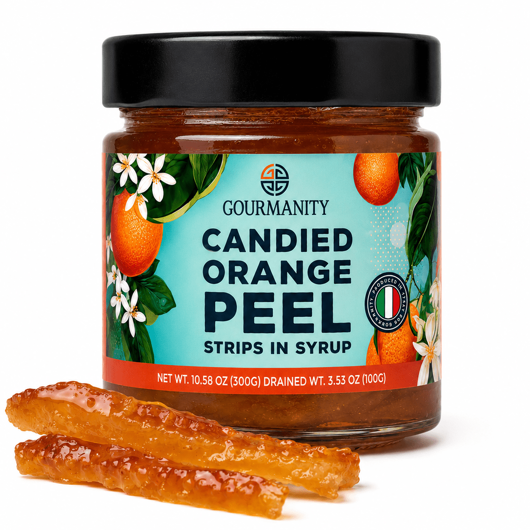 Gourmanity Italian Candied Orange Peel Strips in Syrup 10.9oz