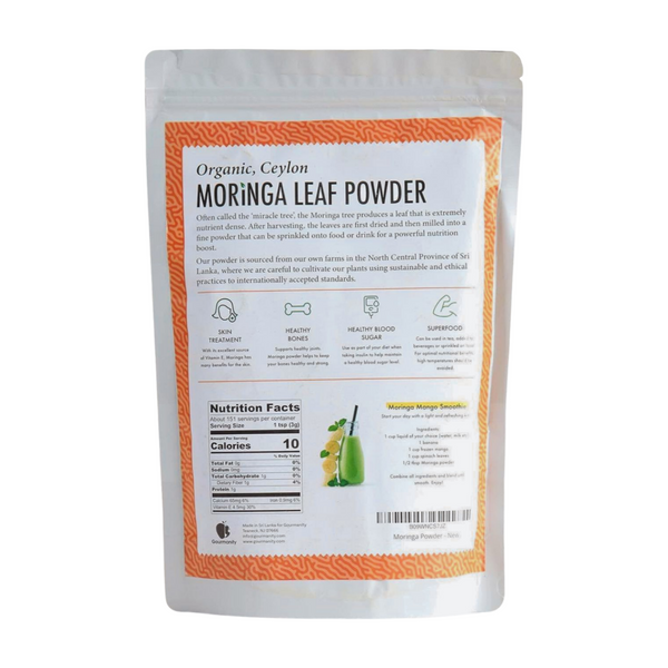 Gourmanity Organic Ceylon Moringa Leaf Powder 1lb - Gourmanity