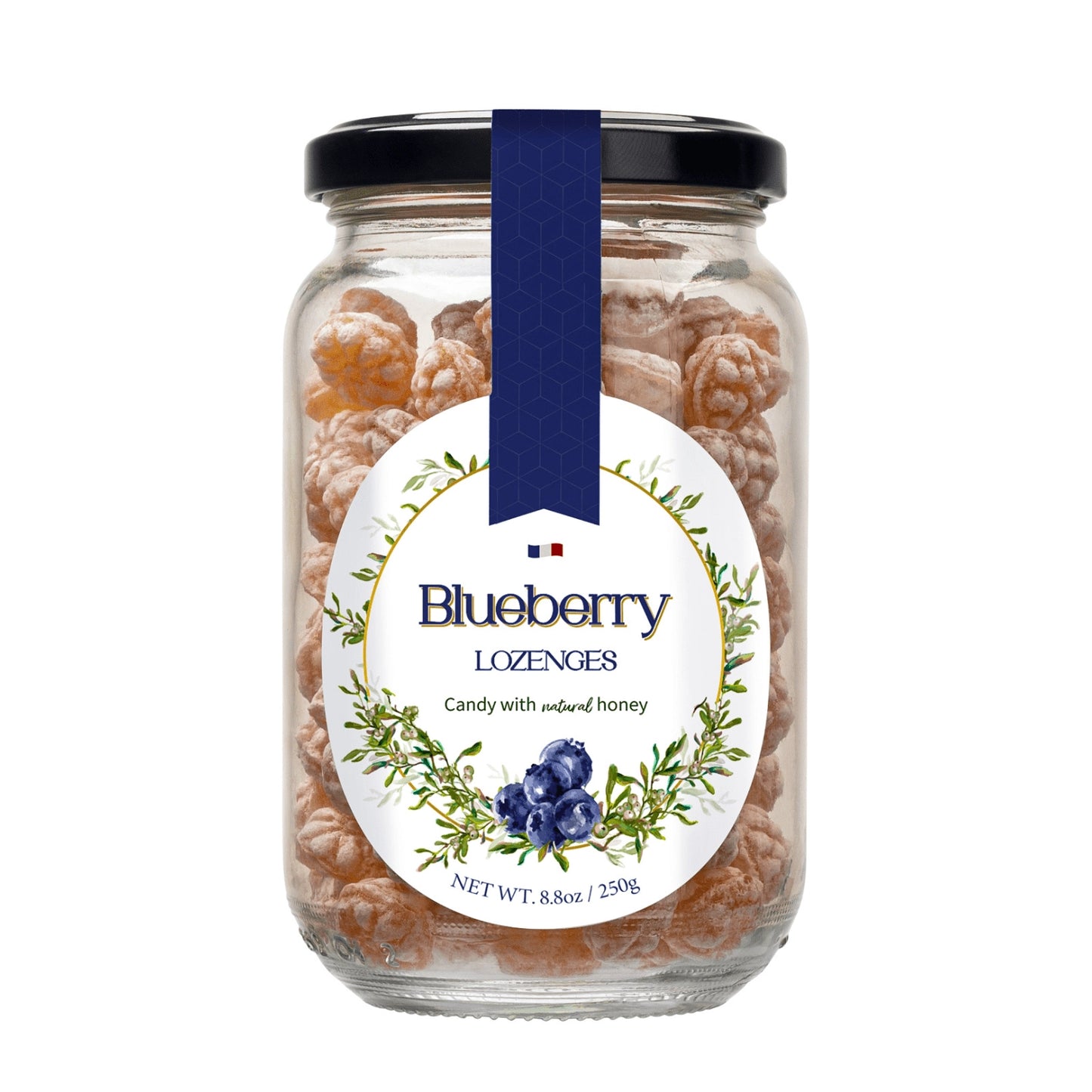 Gourmanity’s blueberry candy is made from natural honey and blueberry flavoring