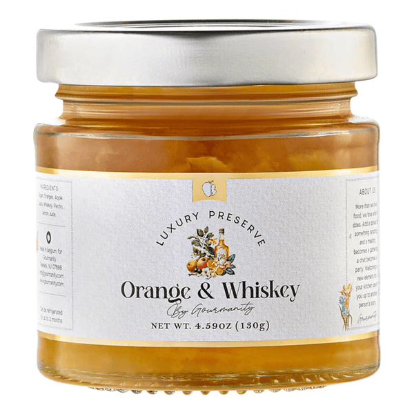 Gourmanity’s alcoholic jam gift set includes orange and whiskey preserves