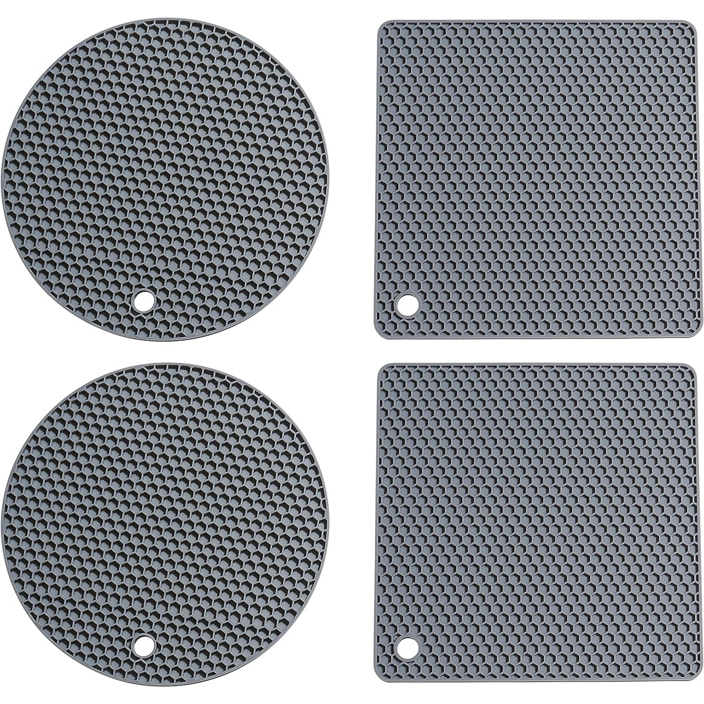 Gourmanity Cook Silicone Trivet Set Heat-Resistant Mats Set of 4 - Gourmanity