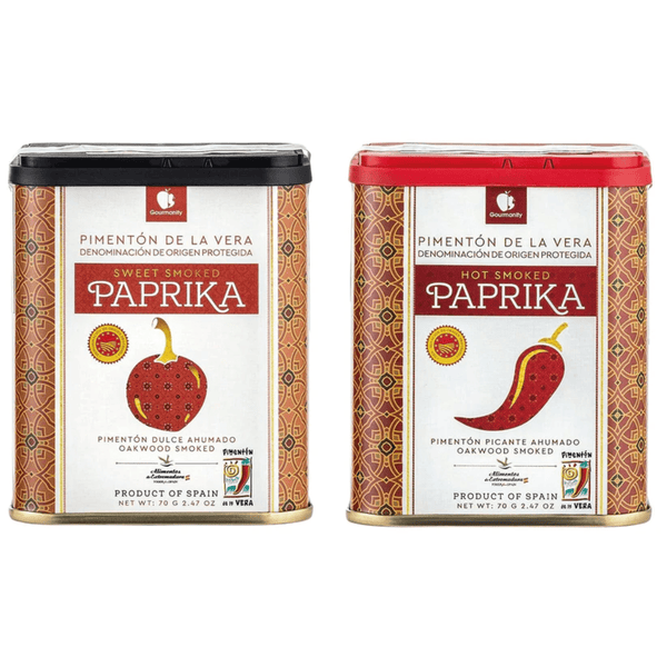 Gourmanity Spanish Smoked Paprika Sweet & Hot Twin Pack - 2.46oz Tins