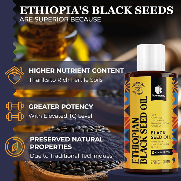 Gourmanity's Ethiopian Black Seed Oil has very high nutrient content.