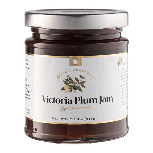 Jar of Goumanity’s Victoria Plum Jam to purchase front-view