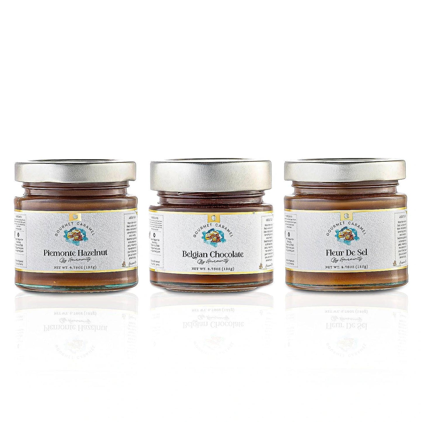 Gourmanity Royal Preserve Caramel Sauce Gift Box - 3 Flavors - 4.76oz Jars - Gourmanity