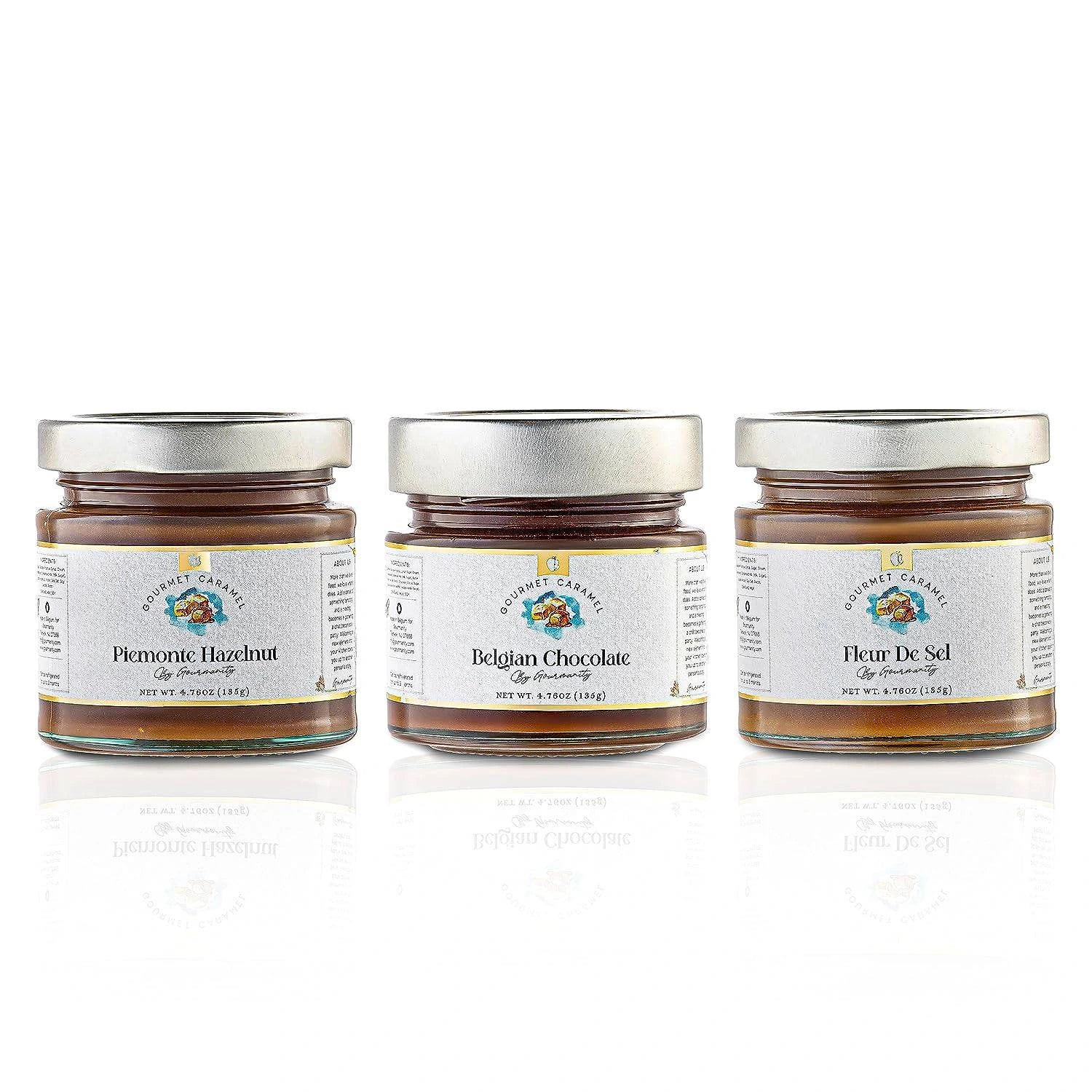 Gourmanity Royal Preserve Caramel Sauce Gift Box - 3 Flavors - 4.76oz Jars - Gourmanity