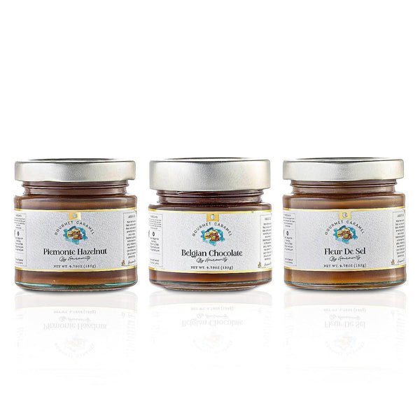Gourmanity Royal Preserve Caramel Sauce Gift Box - 3 Flavors - 4.76oz Jars