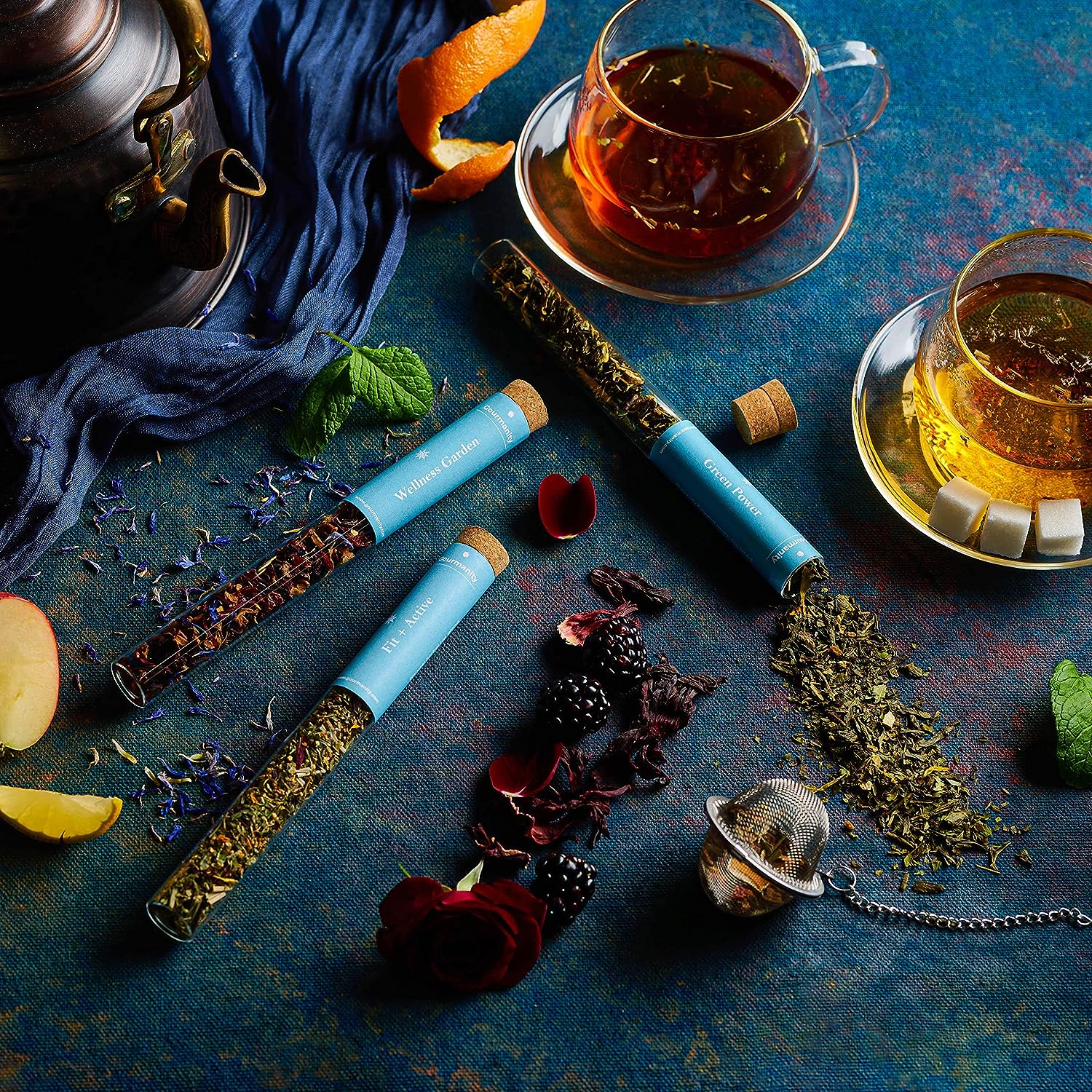 Gourmanity Tea Sampler Gift Set Energy Tea Mix 3 Flavors 0.85oz - Gourmanity