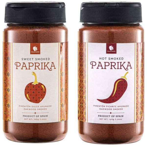 Gourmanity Hot and Sweet Paprika Jars 5.6oz