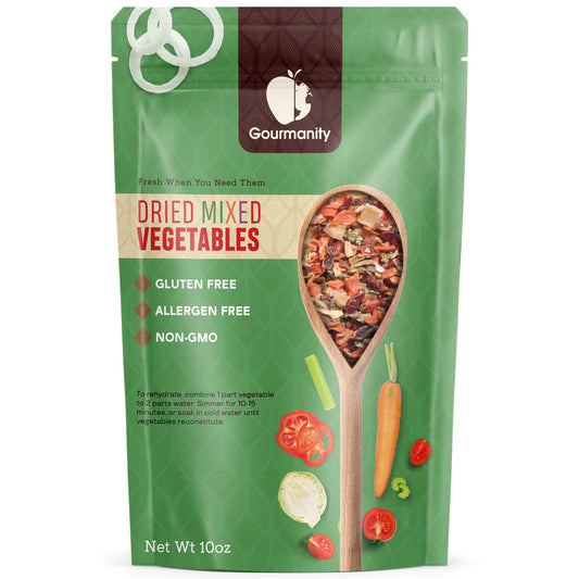Gourmanity Mixed Dehydrated Vegetables, 10oz of Ready To Go Veg