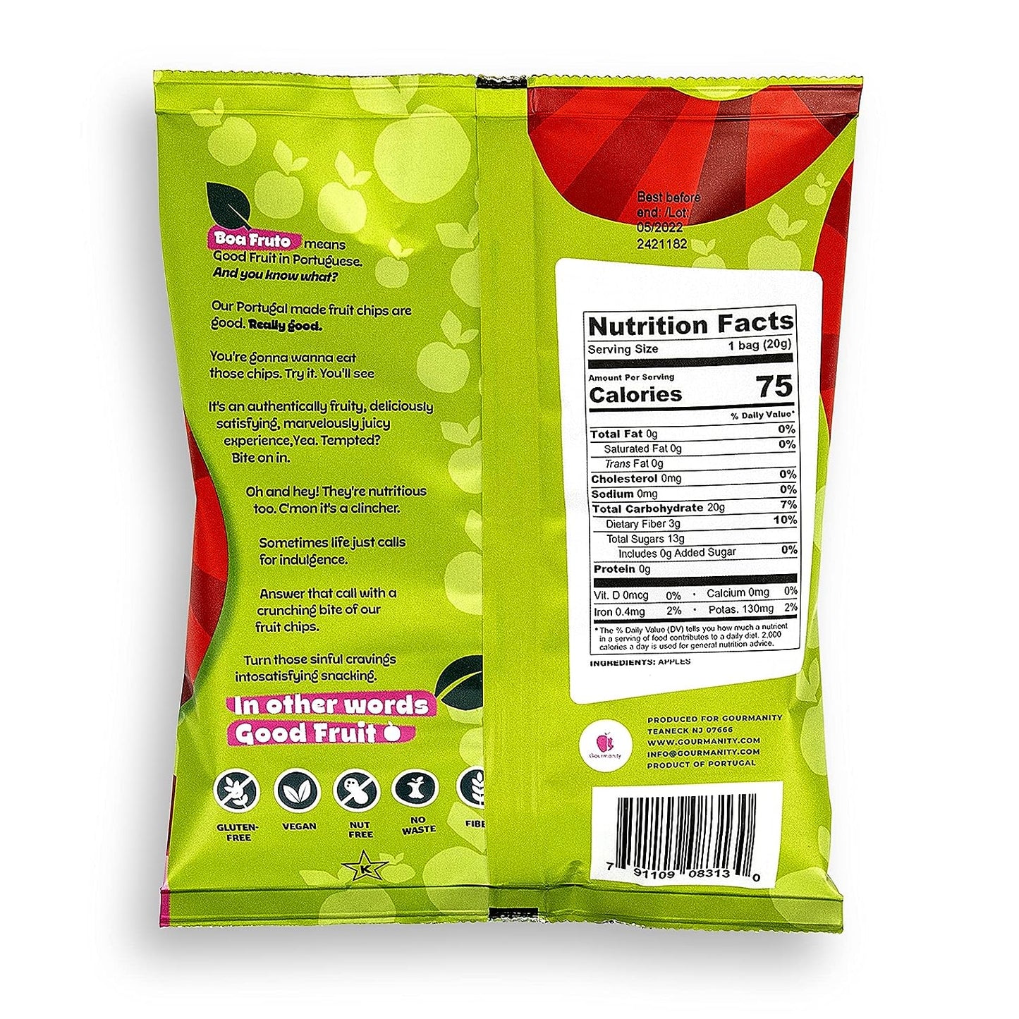 Boa Fruto By Gourmanity Red Apple Chips - Gourmanity