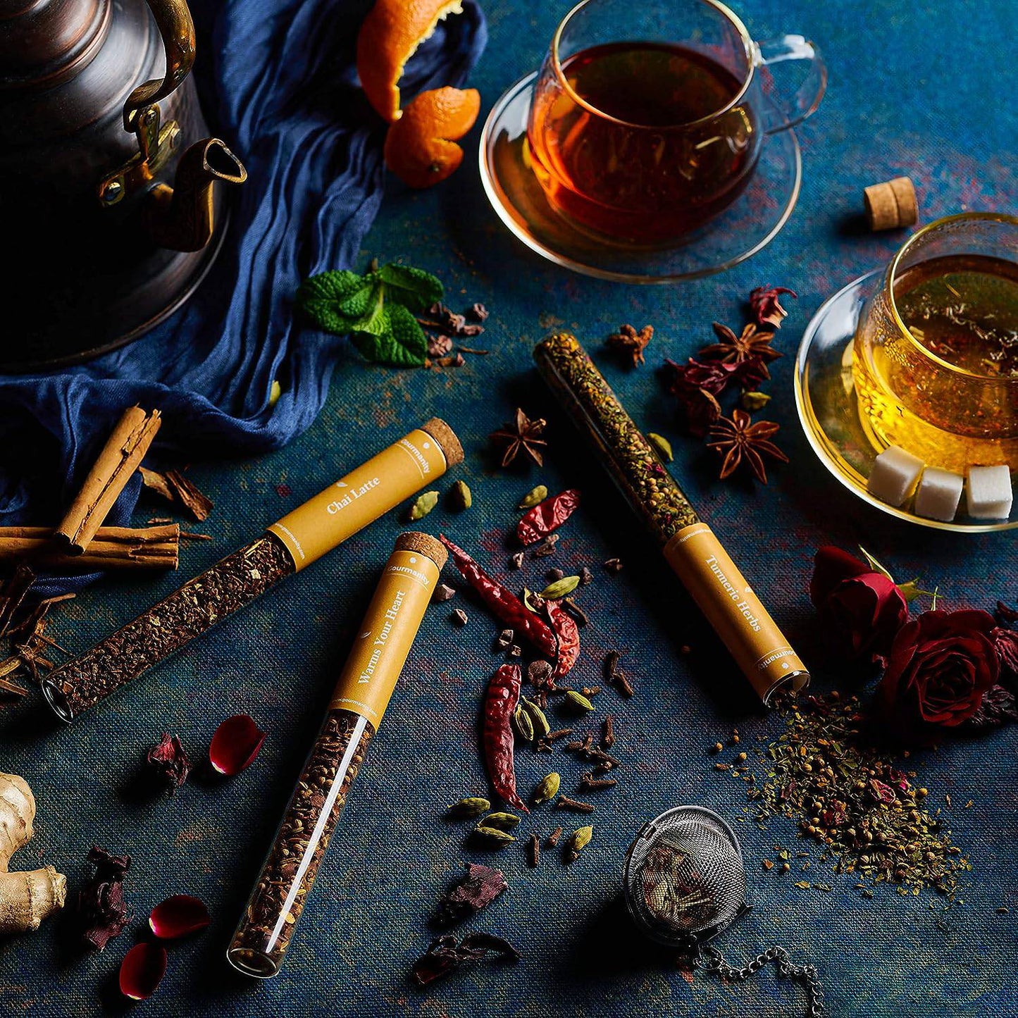 Gourmanity Tea Sampler Gift Set Spice Tea Mix 3 Flavors